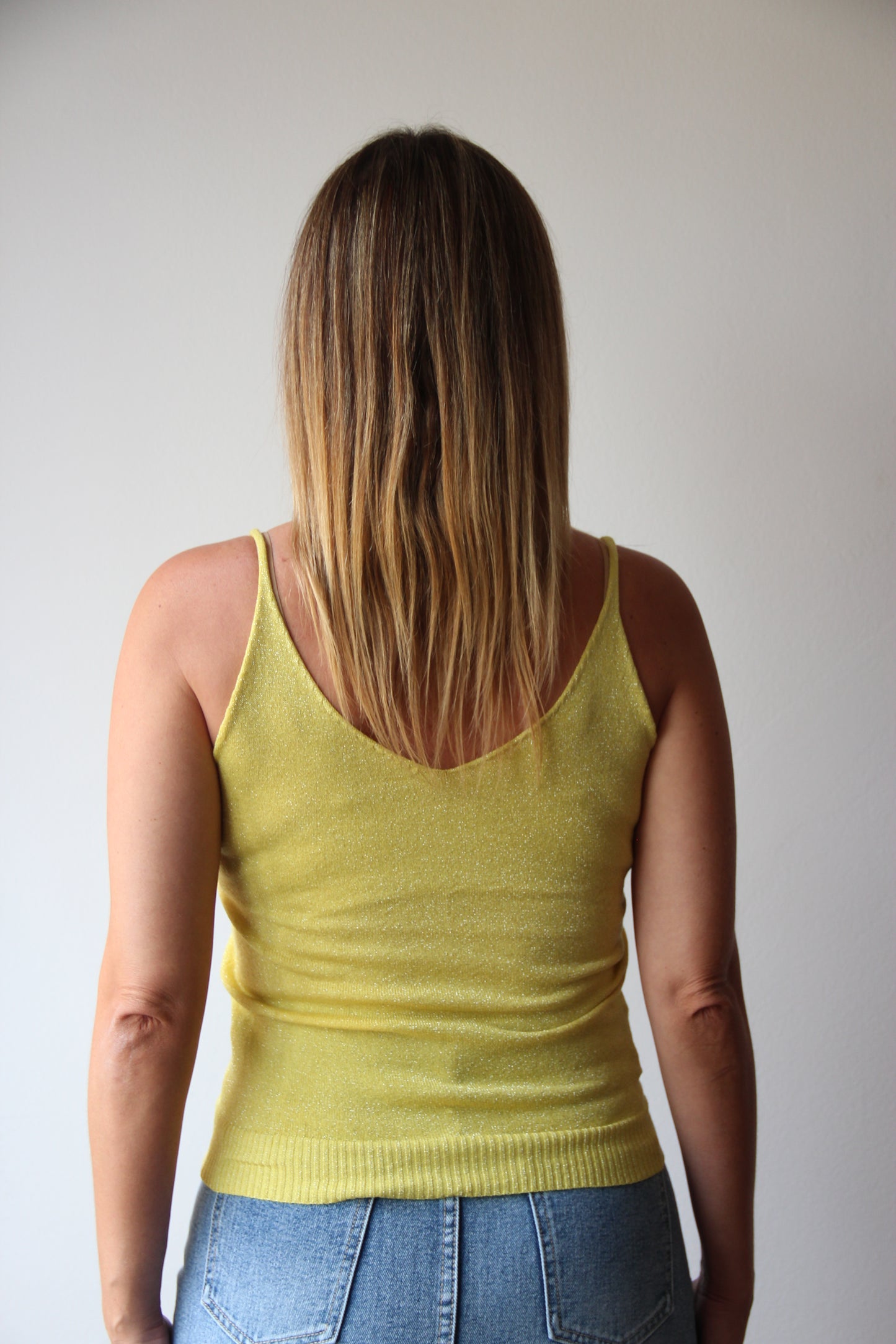 Top Metalizado Amarillo