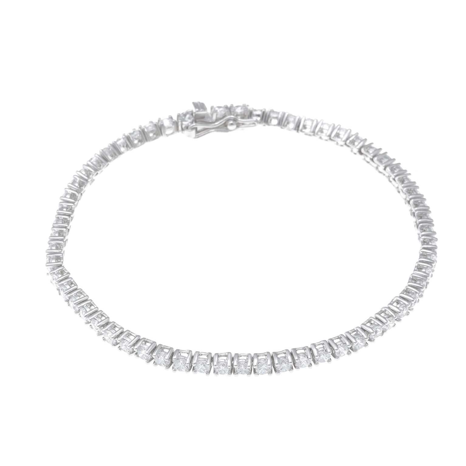 PULSERA RIVIERE PLATA RODIO CIRCONITAS BLANCAS