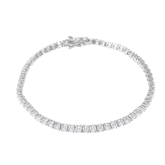 PULSERA RIVIERE PLATA RODIO CIRCONITAS BLANCAS