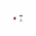 PENDIENTES PLATA RODIO CIRCONITA RUBI OVALADA ALREADEDOR