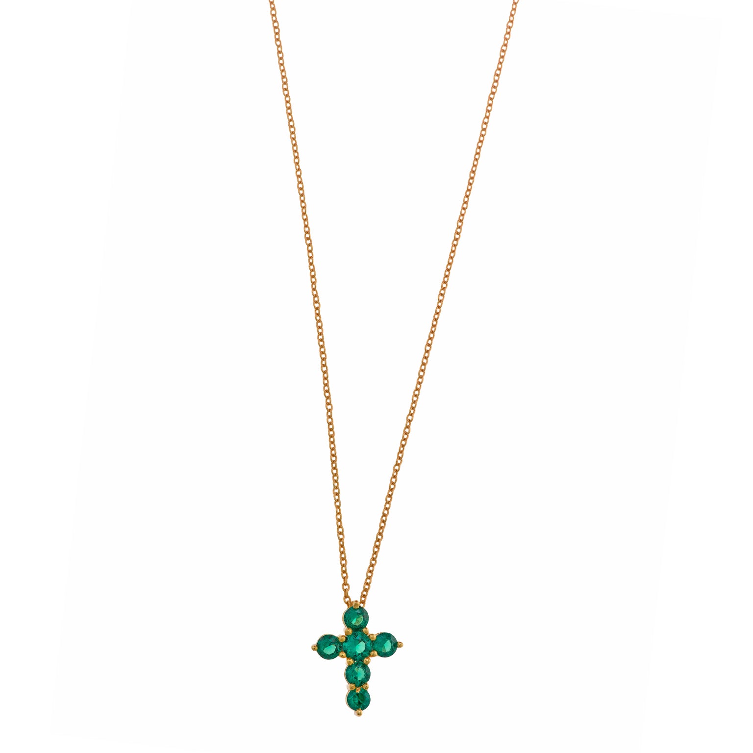 COLLAR PLATA CHAPADO DORADO CRUZ CIRCONITAS NANO