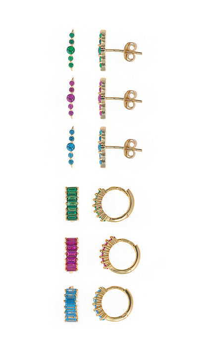 PENDIENTES PLATA CHAPADO DORADO ARO CIRCONITAS RUBI