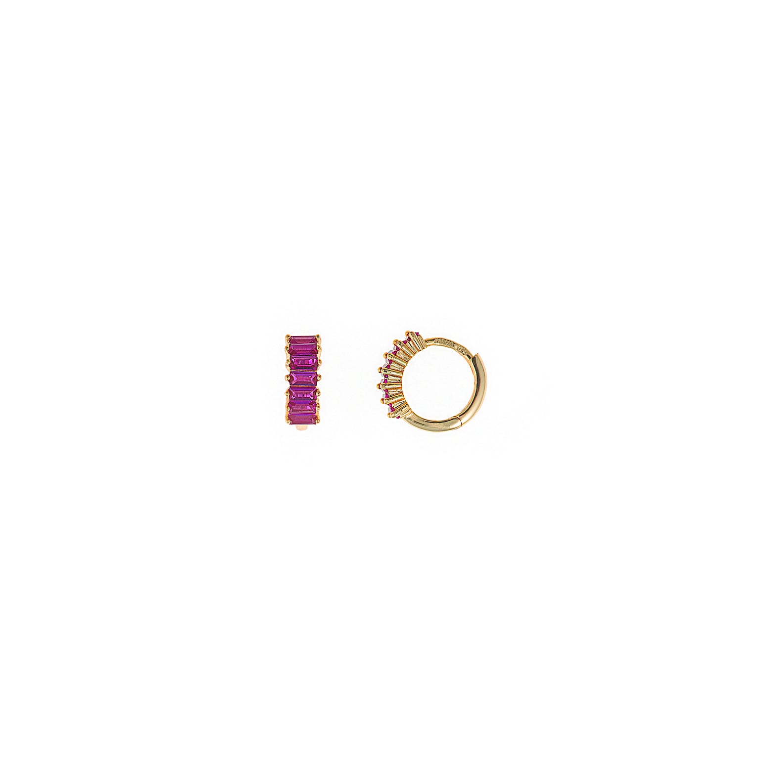 PENDIENTES PLATA CHAPADO DORADO ARO CIRCONITAS RUBI
