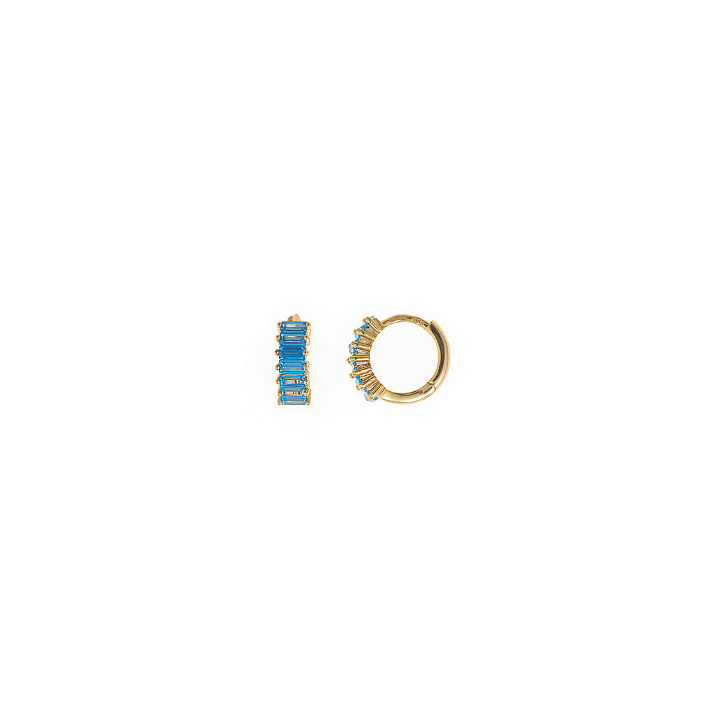 PENDIENTES PLATA CHAPADO DORADO ARO CIRCONITAS AQUAMARINA