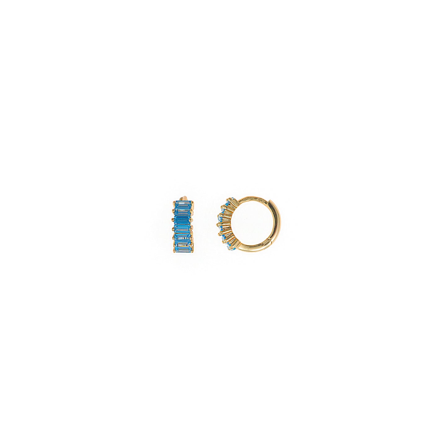 PENDIENTES PLATA CHAPADO DORADO ARO CIRCONITAS AQUAMARINA