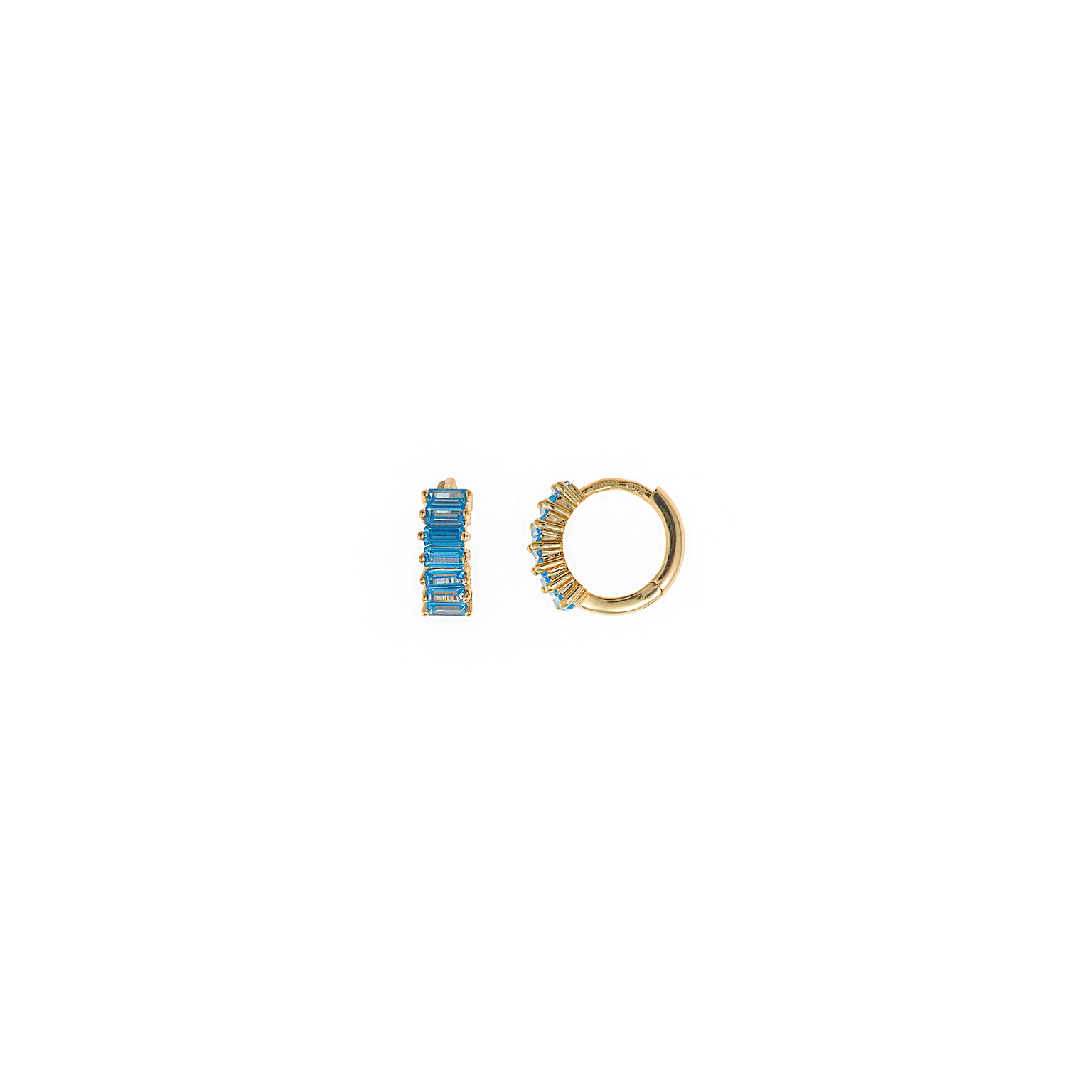 PENDIENTES PLATA CHAPADO DORADO ARO CIRCONITAS AQUAMARINA