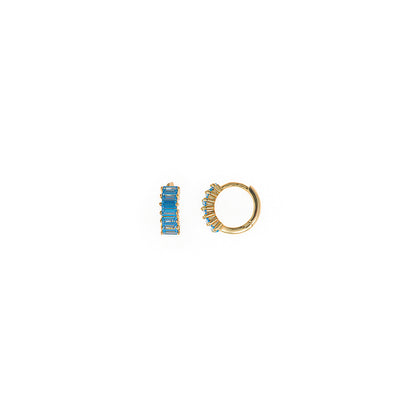PENDIENTES PLATA CHAPADO DORADO ARO CIRCONITAS AQUAMARINA