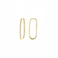 PENDIENTES PLATA CHAPADO DORADO ARO OVALADO CRICONITAS BLANCAS BRILLANTES