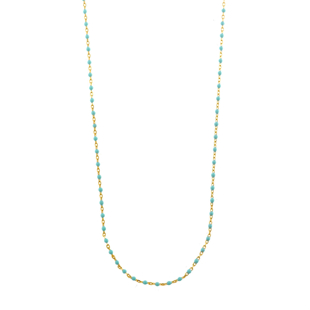 COLLAR PLATA CHAPADO DORADO BOLITAS ESMLALTADAS MENTA