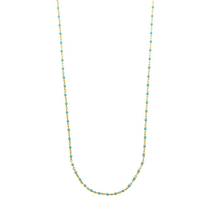 COLLAR PLATA CHAPADO DORADO BOLITAS ESMLALTADAS MENTA