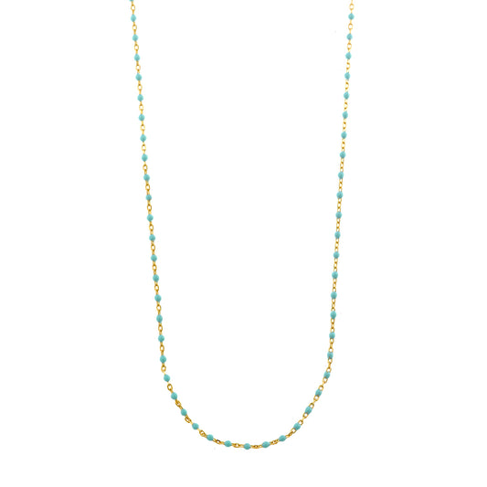 COLLAR PLATA CHAPADO DORADO BOLITAS ESMLALTADAS MENTA