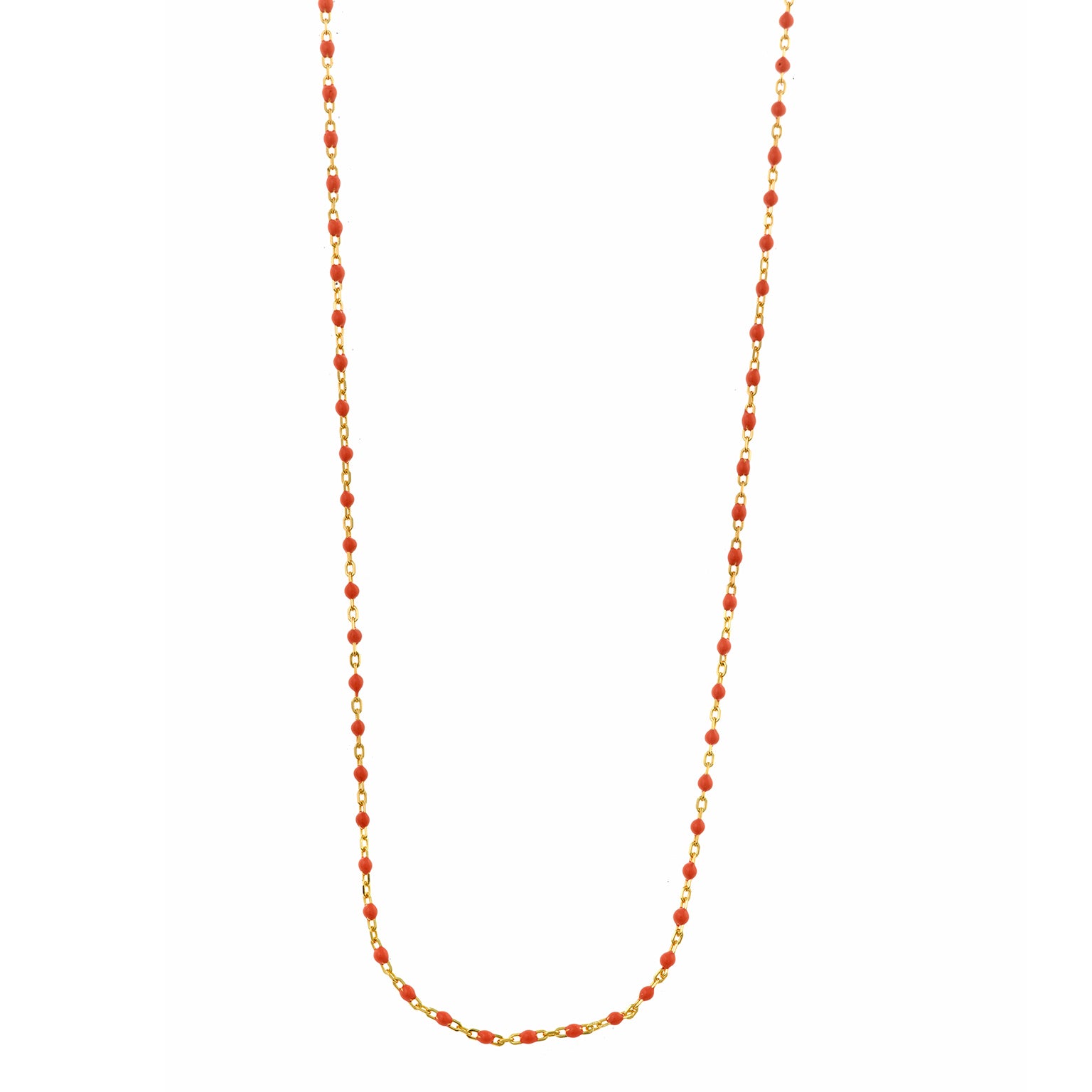 COLLAR PLATA CHAPADO DORADO BOLITAS ESMLALTADAS CORAL