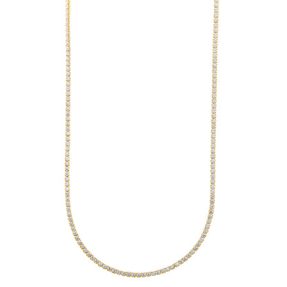 COLLAR PLATA CHAPADO DORADO RIVIERE CIRCONITAS BLANCAS
