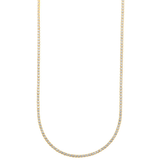 COLLAR PLATA CHAPADO DORADO RIVIERE CIRCONITAS BLANCAS