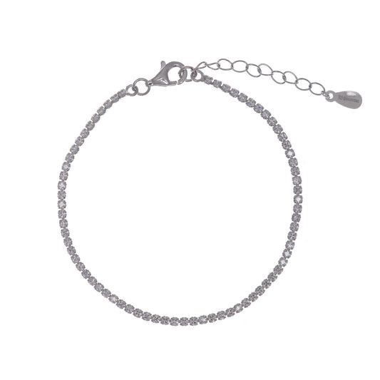 PULSERA PLATA RODIO RIVIERE CIRCONITAS BLANCAS