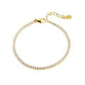 PULSERA PLATA CHAPADO DORADO CIRCONITAS BRILLANTES BLANCAS