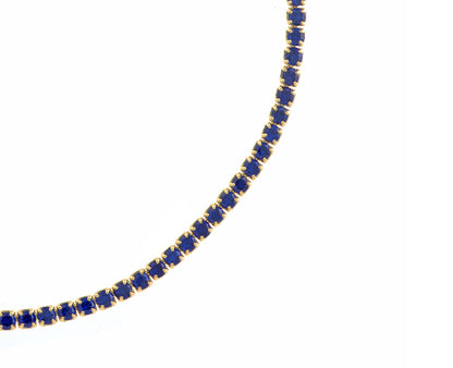 PULSERA PLATA CHAPADO DORADO CIRCONITAS BRILLANTES AZUL
