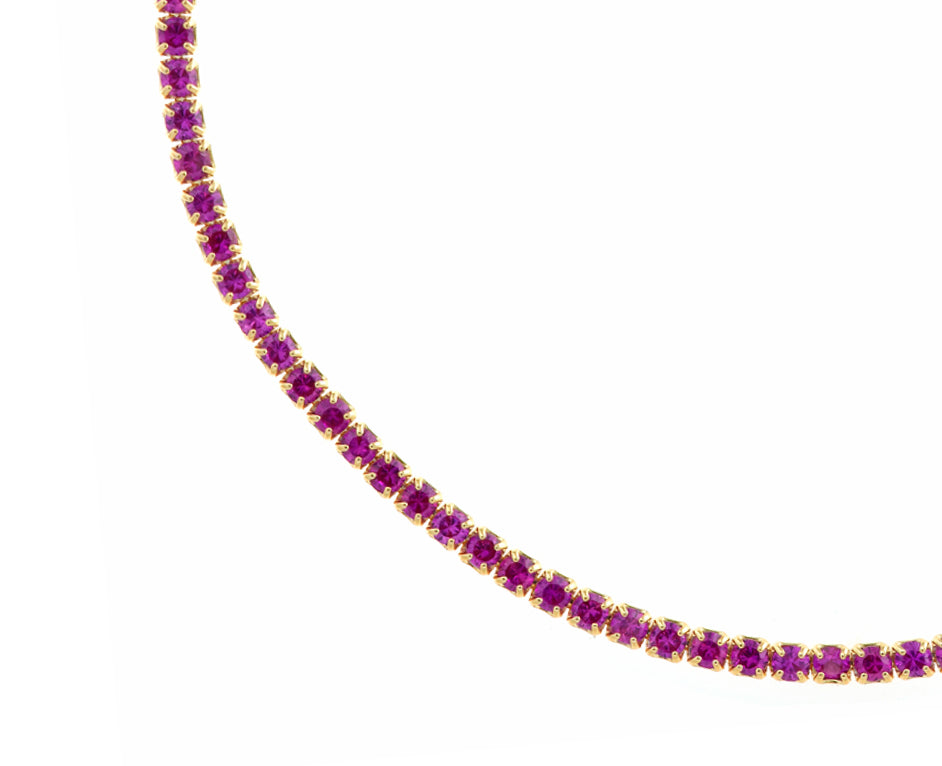 PULSERA PLATA CHAPADO DORADO CIRCONITAS BRILLANTES RUBI