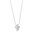 COLLAR PLATA RODIO CIRCONITAS BLANCAS BRILLANTES PERLAS BOTON AGUA DULCE