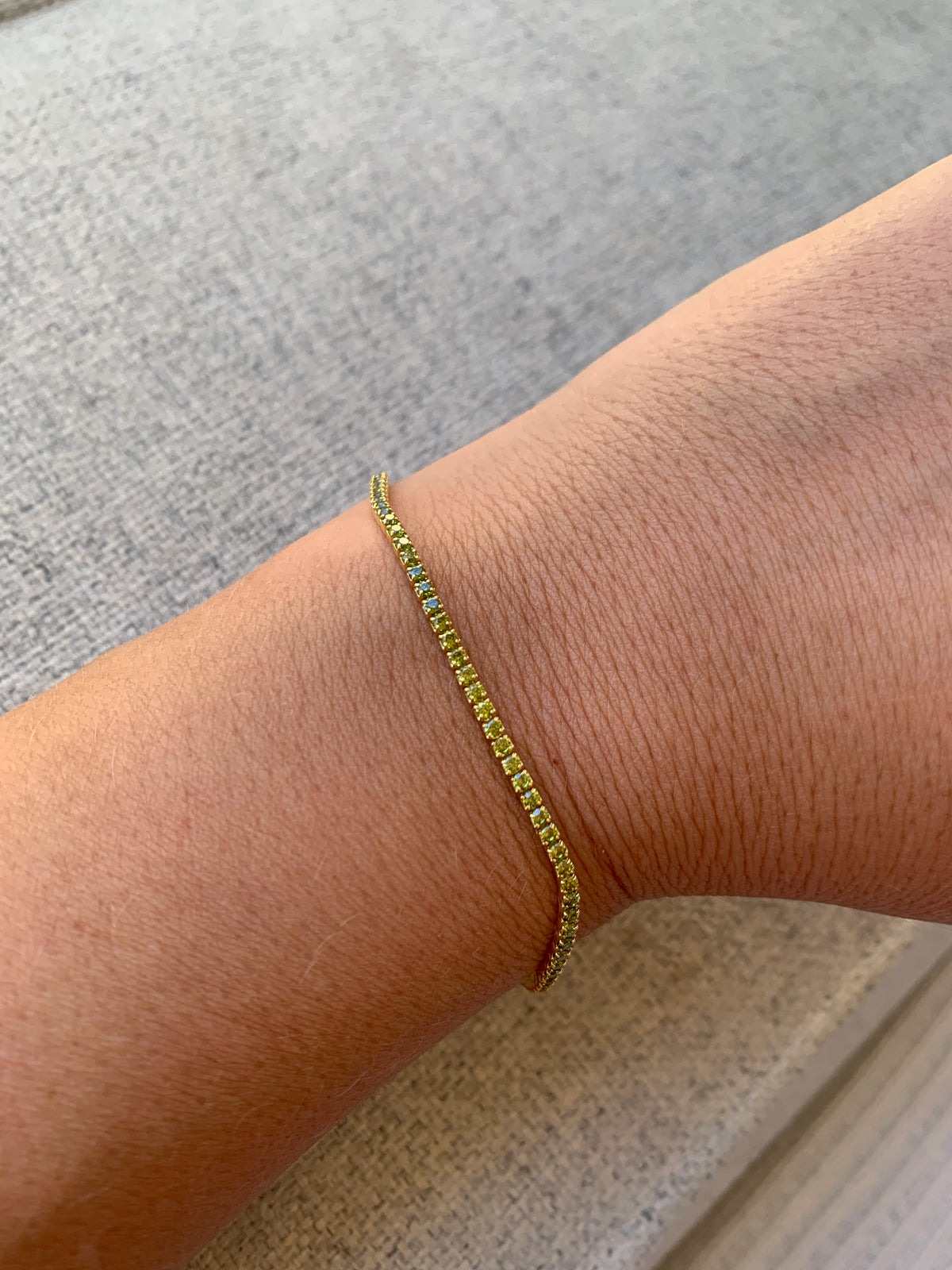 PULSERA PLATA CHAPADO DORADO CIRCONITAS BRILLANTES PERIDOTO