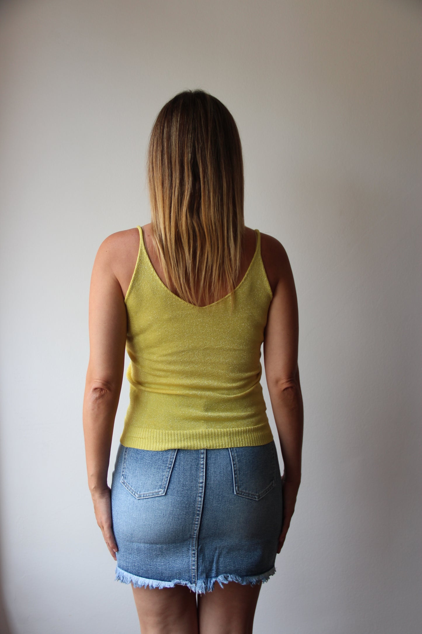 Top Metalizado Amarillo