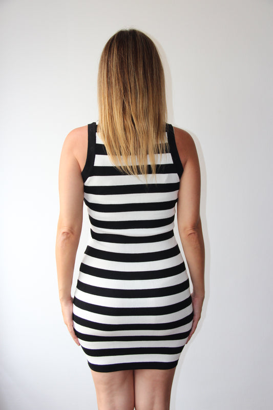 Vestido de Rayas Marinero Negro