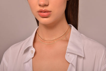COLLAR PLATA CHAPADO DORADO BOLITAS ESMLALTADAS CORAL