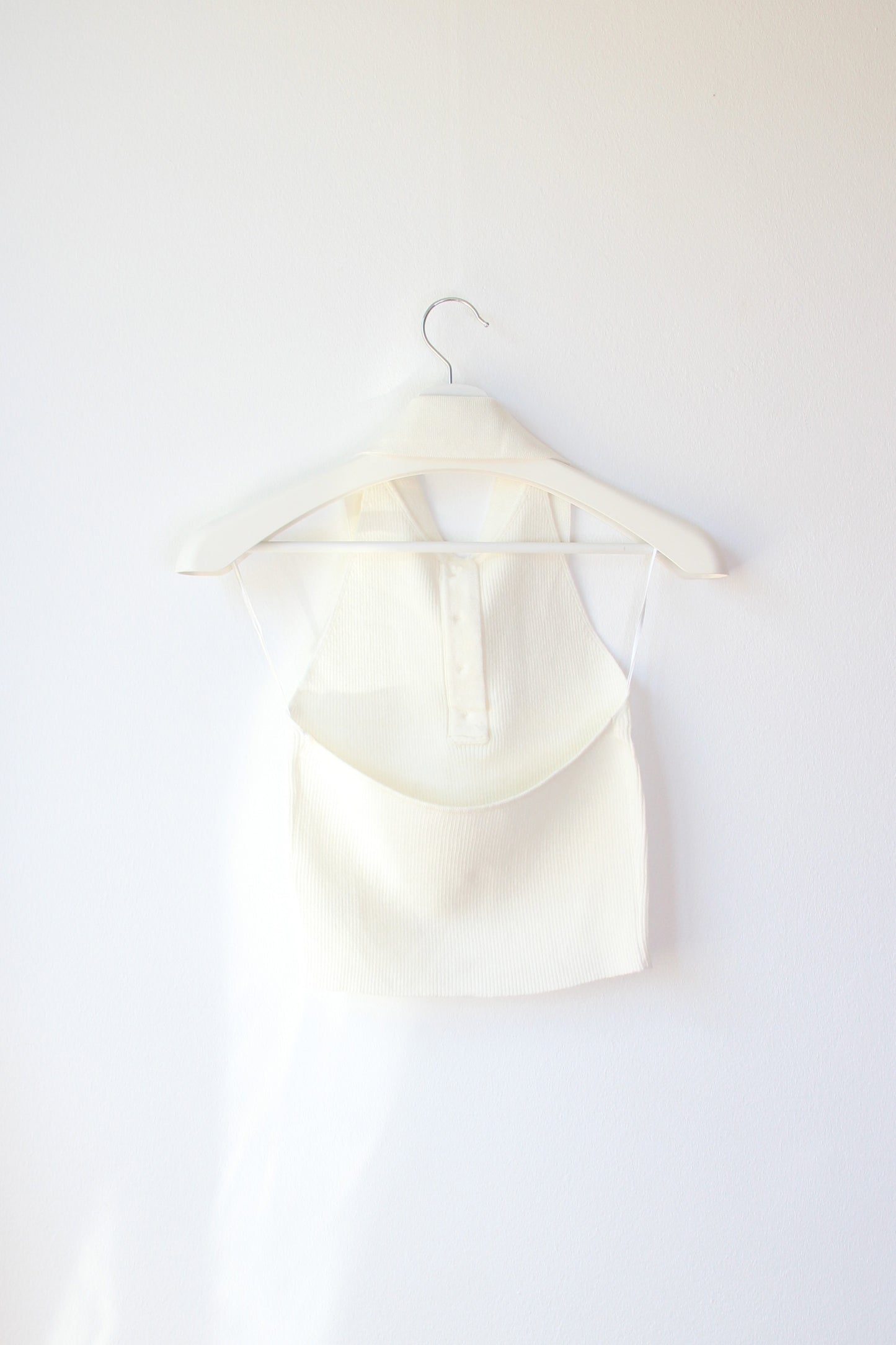 Top Halter Cuello Camisero Blanco